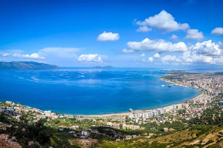 Aerial,View,Of,Vlora,Bay,,Albania